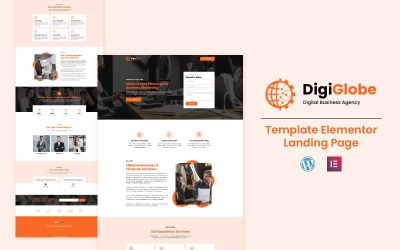 Vstupní stránka šablony prvku DigiGlobe – Digital Business Services Elementor