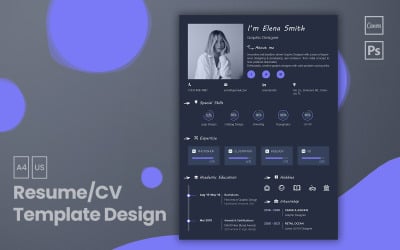 Дизайн резюме/CV шаблону