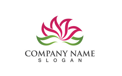 Logo Fiore Di Loto E Icona Vettore V4