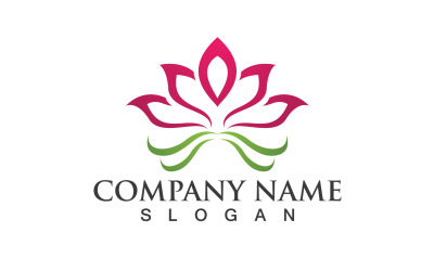 Logo Fiore Di Loto E Icona Vettore V6