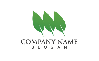 Lövgrön Natur Logo Symbol Vector V18