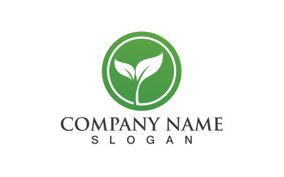 Lövgrön Natur Logo Symbol Vector V26