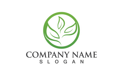 Lövgrön Natur Logo Symbol Vector V27