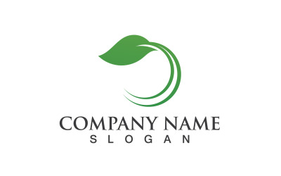 Lövgrön Natur Logo Symbol Vector V29