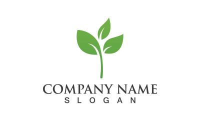 Lövgrön Natur Logo Symbol Vector V4