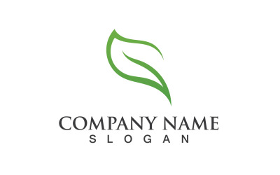 Lövgrön Natur Logo Symbol Vector V9