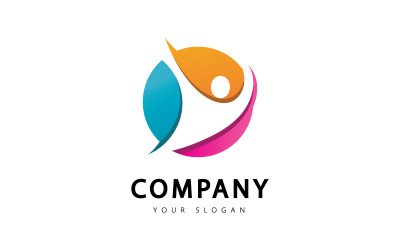 éxito, gente, logotipo, vector, símbolo, v1