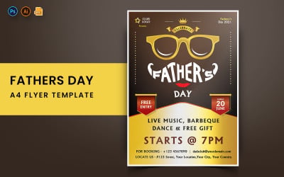 Fathers Day Flyer Print and Social Media Template