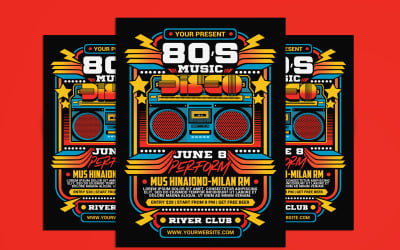 80's Retro Disco Party Flyer