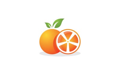 Narancssárga friss gyümölcs logó vektor szimbólum V5