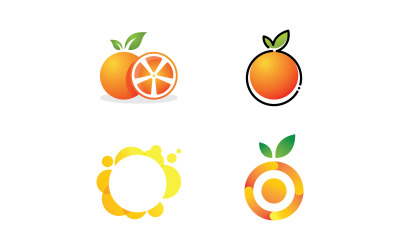 Naranja Fruta Fresca Logo Vector Símbolo V10