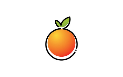Naranja Fruta Fresca Logo Vector Símbolo V6