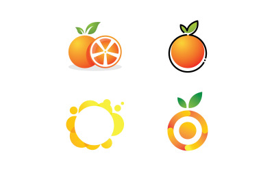 Orange färsk frukt logotyp vektorsymbol V10