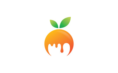 Orange färsk frukt logotyp vektorsymbol V4