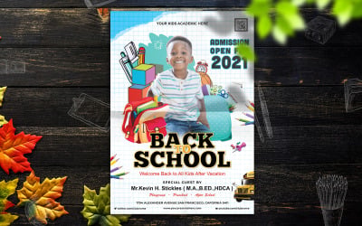 Retour à l&amp;#39;école Flyer Print et modèle de médias sociaux-02