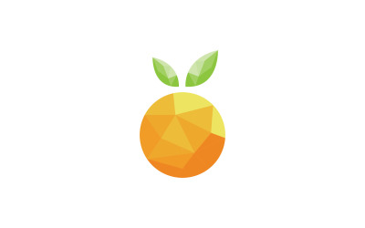 Simbolo di vettore di logo di frutta fresca arancione V2