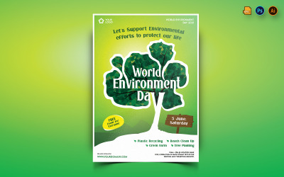 World Environment Day Flyer Print och Social Media Mall