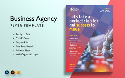 Друк листівки про успіх у бізнесі та шаблон соціальних медіа