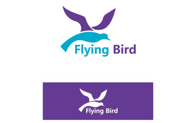 Elemento de símbolo y logotipo de vuelo de pájaro V5