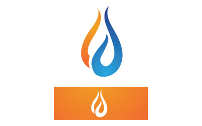 Flammen-Feuer-heißes Logo-Vektor-Symbol V8