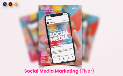 Közösségi média marketing szórólap nyomtatás és közösségi média sablon