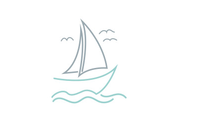 Segelboot-Logo und Symbol-Vektor-Vorlage
