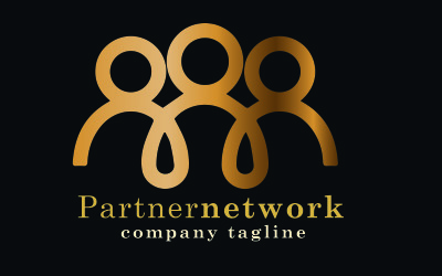 Conception de logo de réseau d&amp;#39;unité de partenaire