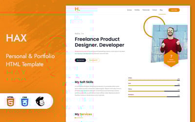 Hax - HTML-шаблон личного и портфолио