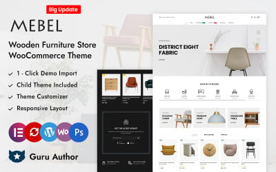 Mebel — Магазин деревянной мебели Адаптивная тема Elementor WooCommerce