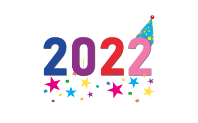 2022 Renkli Yazı Tipi Vektör