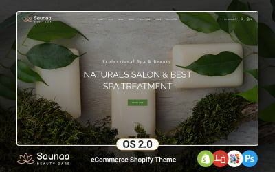 Saunaa - 化妆品、美容和水疗 Shopify 主题