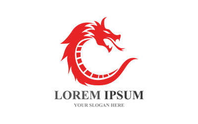 Dragon Head Logo Ve Sembol Vektör V11