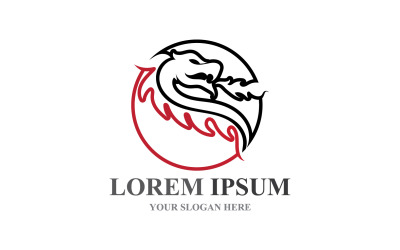 Ejderha Baş Logosu Ve Sembol Vektör V21