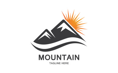 Icona di montagna Logo Design Vector Landscape V16