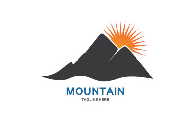 Icona di montagna Logo Design Vector Landscape V21