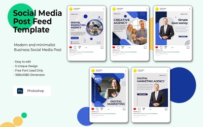 Modello di post sui social media di marketing digitale PSD