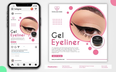 Modello di post sui social media per cosmetici di bellezza PSD