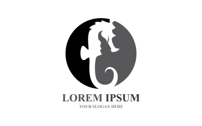 Diseño de plantilla vectorial de logotipo y símbolo de caballitos de mar V10