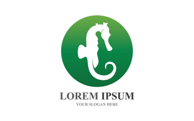 Diseño de plantilla vectorial de logotipo y símbolo de caballitos de mar V11