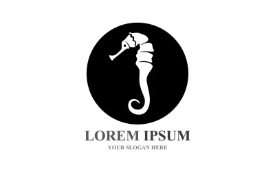 Diseño de plantilla vectorial de logotipo y símbolo de caballitos de mar V12