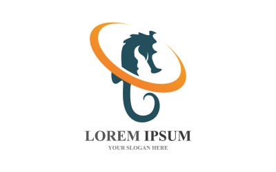 Diseño de plantilla vectorial de logotipo y símbolo de caballitos de mar V13