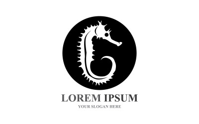 Diseño de plantilla vectorial de logotipo y símbolo de caballitos de mar V14