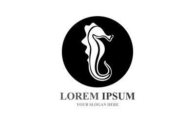 Diseño de plantilla vectorial de logotipo y símbolo de caballitos de mar V15
