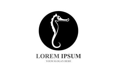 Diseño de plantilla vectorial de logotipo y símbolo de caballitos de mar V16