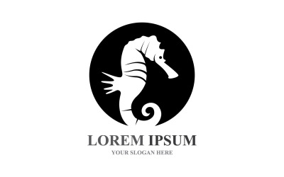 Diseño de plantilla vectorial de logotipo y símbolo de caballitos de mar V18