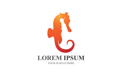 Diseño de plantilla vectorial de logotipo y símbolo de caballitos de mar V2