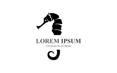 Diseño de plantilla vectorial de logotipo y símbolo de caballitos de mar V3