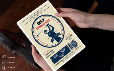 Golf Tournament Flyer Print och Social Media Mall