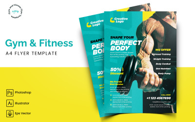 Gym och Fitness Flyer Print och Social Media Mall-03