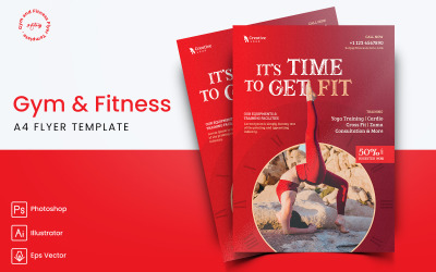 Gym och Fitness Flyer Print och Social Media Mall-04